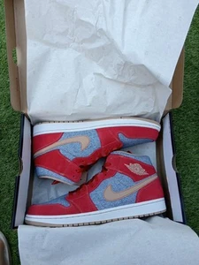 Nike Air Jordan 1 Mid SE Cinnabar Hemp Denim DM4352 600 Brand New US 14 UK 13 - Picture 1 of 9