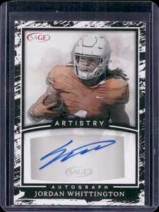 Jordan Whittington 2022 Sage Artistry White Border Auto Autograph Rookie Rc - Picture 1 of 2