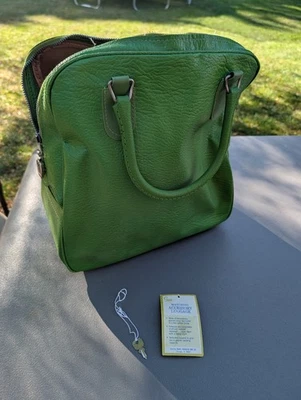 Vintage Sears Carry On Tote Overnight Bag Luggage green New With Tags and key - Image 1 of 4