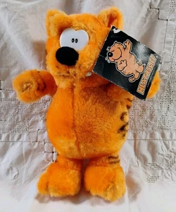 Peluche Nanco Heathcliff 1997 naranja dibujos animados gato peluche 8" vintage con etiquetas - Imagen 1 de 11