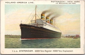 Vintage HOLLAND-AMERICA LINE Steamship Co. Postcard "T.S.S. STATENDAM" / Unused - Picture 1 of 2