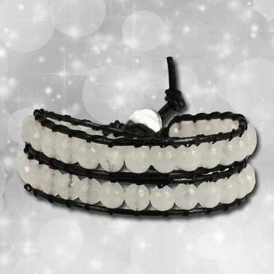 SilberDream Lederarmband Achat weiß Damen Leder Armband LAN007 - Bild 1 von 4