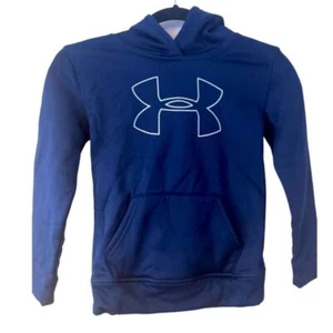 Under Armour UA Storm Fleece Logo Hoodie Pullover Navy boys Size 7 - Picture 1 of 6