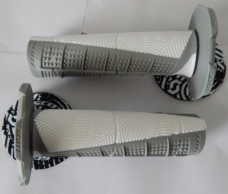 Empuñaduras de manillar Scott Duece Motorcycle MX blanco/gris con rosquillas de manillar nuevas Foto 1 de 1