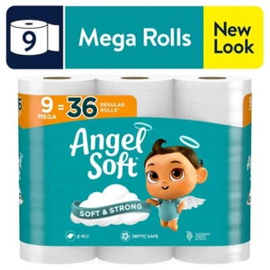 Angel Soft Toilet Paper, 9 Mega Rolls