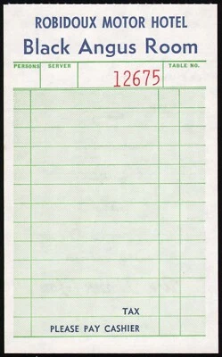 Recibo de colección ROBIDOUX MOTOR HOTEL Habitación Angus Negra St Joseph Missouri como nuevo+ Foto 1 de 3