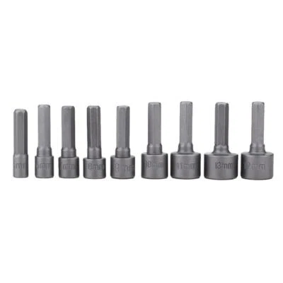 9 Hex Bit Socket 1/4 Drive - 5mm 6mm 7mm 8mm 9mm 10mm 11mm 12mm 13mm - image 1 of 4