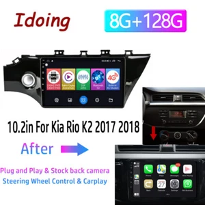 For Kia Rio 2017-19 Carplay Android Car Stereo Radio GPS Navi WiFi 64G BT - Picture 1 of 14