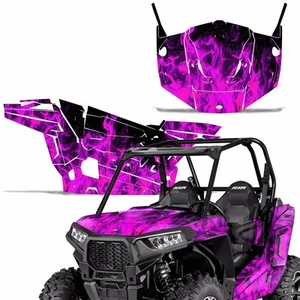 Graphic Kit Decal Full Wrap w/ Door for Polaris RZR 900S 2015-2016 PINK FLAMES - Bild 1 von 2