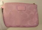 Coach Pink Canvas & Leather Pouch Coin Wallet Guc