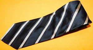 MEN'S FACONNABLE MADE IN FRANCE BLACK/GREEN/WHITE STRIPED TIE - DESIGNER TIES. - Imagen 1 de 3