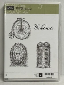 Stampin' up! Juego de 4 SELLOS DE GOMA Feeling Sentimental Venta-A-Bration - Imagen 1 de 3