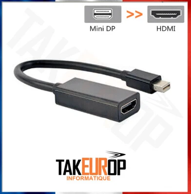 Câble ADAPTATEUR Thunderbolt Mini Display Port vers HDMI PC et MAC - Photo 1/4