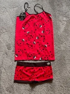 Habitat Cami and Shorts Women L Ladybug Print Seamless Red and Black - Picture 1 of 5