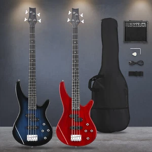KIB Electric Bass Guitar 44 Inch Basswood 4 String School Band With 20W AMP - Picture 1 of 9