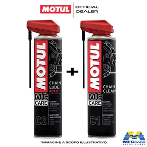 KIT MOTUL C2 + C1 Chain Clean MC CARE SPRAY PULIZIA e LUBRIFICAZIONE CATENA MOTO - Foto 1 di 8