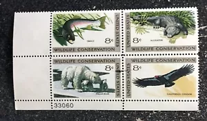 1971US #1427-1430 8c Wildlife Conservation - Plate Block of 4 Mint - Picture 1 of 13