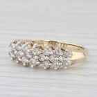 040Ctw Diamond Cluster Ring 10K Yellow Gold Size 725 Stackable Wedding Band