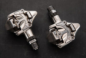 Shimano Dura-Ace PD-7410 SPD Clipless Pedals Silver 9/16" Spindles Xlnt Cond