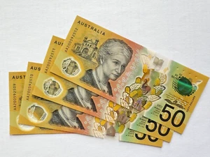 Australian 2020 Generation Fifty 50 Dollar💥Consecutive Notes First Prefix AA20 - Foto 1 di 6