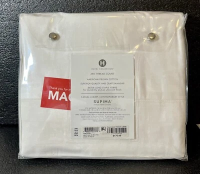Hotel Collection White King Bedskirt 680 Thread Count Supima Cotton Macy’s NEW - Image 1 of 4