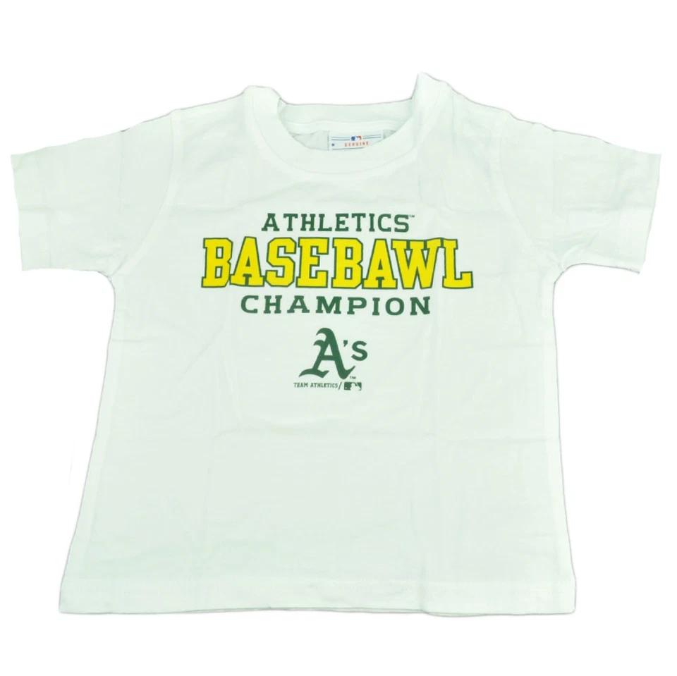 MLB Oakland Athletics Carroll Toddler Basebawl Champions White Tshirt Tee Boy  - Image 1 of 1