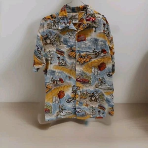 Vtg Warner Bros. Mens Rare 100% Rayon Looney Tunes Diner Shirt M - Picture 1 of 8