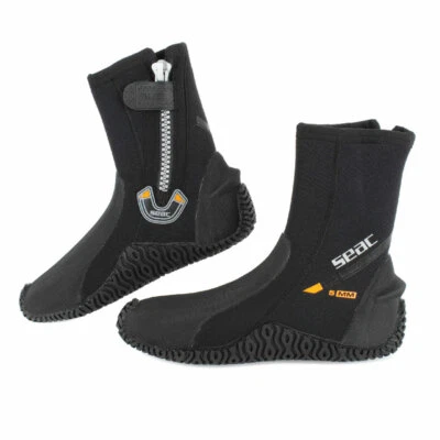 SEAC Basic HD 5mm Neoprene Scuba Diving Boots with Side Zipper (0210006064A)