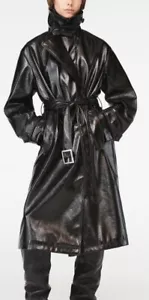 ZARA WOMAN NWT FW23 STEVEN MEISEL TRENCH COAT WITH BELT BLACK 3548/990 XS-S# Al - Picture 1 of 18
