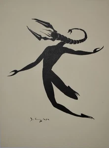 Delanglade Frederic - Litografía Original Firmada - Scorpio Zodiaco - Imagen 1 de 1