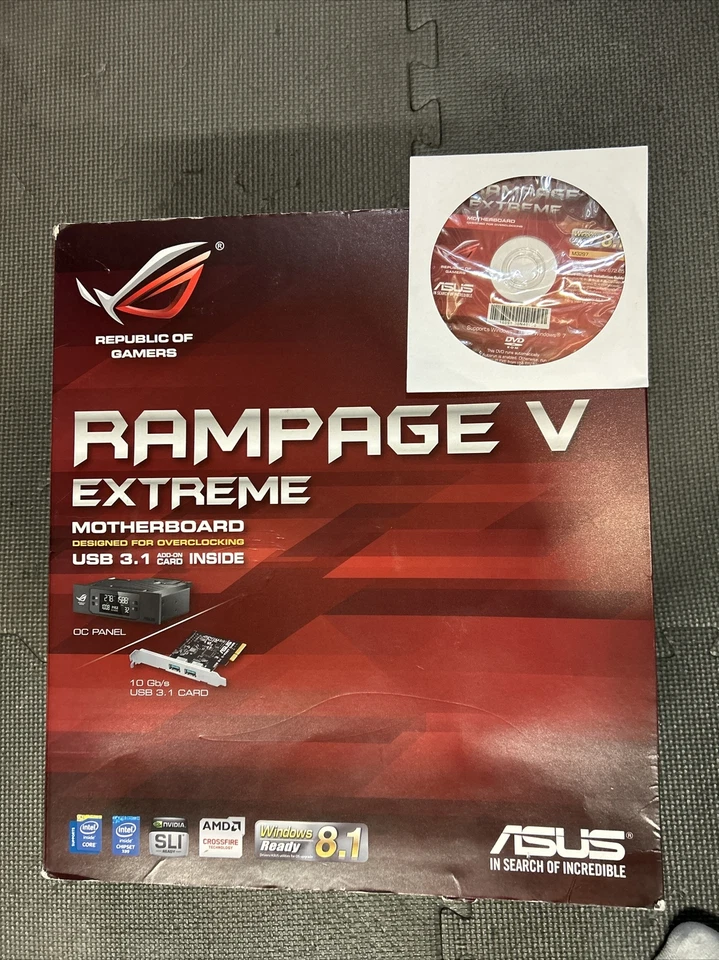 Asus Rampage V Extreme Motherboard + Intel Core i7 5830K 3.3GHZ + Accessories - Image 1 of 4
