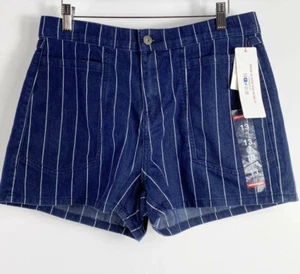 Pantalones cortos de mezclilla Unionbay de tiro alto a rayas talla 13 - Imagen 1 de 5