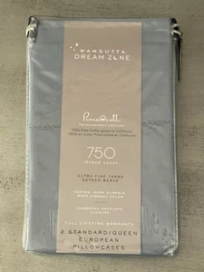 Wamsutta Dream Zone 750 TC PimaCott Pima Cotton Queen Standard Pillowcases AQUA - Picture 1 of 8
