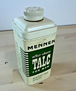 Vintage Mennen After Shave Talkum für Männer seltene Form DOSE 9oz makellos voll gr/wh - Bild 1 von 13