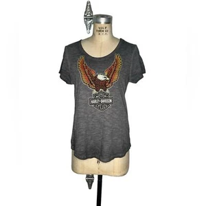 T-shirt Harley Davidson S donna grigia lavata manica corta nuova con etichette - Foto 1 di 5
