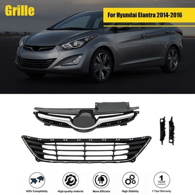 For Hyundai Elantra 2014 2015 2016 Upper Grill Lower Grill And Bumper Brackets - Image 1 of 4