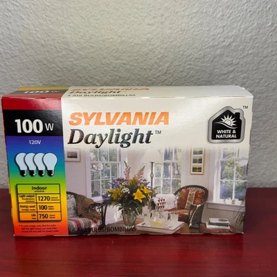 Sylvania Bulbs 100 W DayLight A19 120V 1 Pack Indoor New In Box - Image 1 of 4