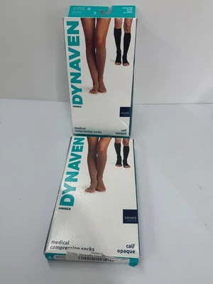 Talla MS Beige Claro SIGVARIS Mujer’s DYNAVEN Puntera Abierta Calcetines hasta la pantorrilla 20-30mmHg Foto 1 de 2