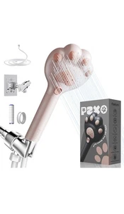 Cute Cat Paw Shower Head, New Pink 2.5 GPM High Pressure With Filter & Hose - Picture 1 of 9