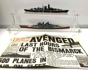 Atlas Edition Diecast Metal HMS Bismarck & vanguard Model Ships - Picture 1 of 4