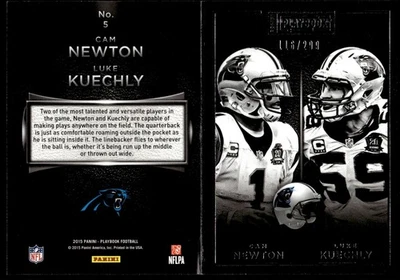 2015 Panini Playbook Booklet Cam Newton/ Luke Kuechly 116/299 Carolina Panthers - Image 1 of 2