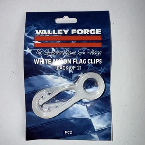 Valley Forge Flagge Druckknöpfe Clips verhindert Klirren an Stange weiß Nylon (2er Pack) - Bild 1 von 2