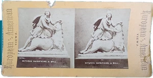 Mitra Sacrifica un Toro Antica Statua Romana Vedute Europee e Americane #1104 - Foto 1 di 2