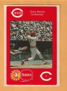 Pegatina Gary Redus Cincinnati Reds 1984 Borden Dairy Tanner Alabama - Imagen 1 de 2