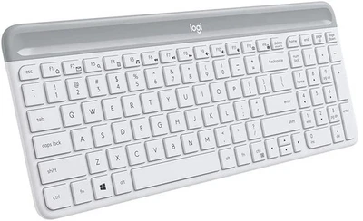 Logitech - MK470 Full-size White Wireless Keyboard and Mouse, No Dongle - Image 1 of 2