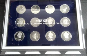 Colección de monedas intergalácticas vintage Franklin Mint Star Trek de plata de ley 12 - Imagen 1 de 16