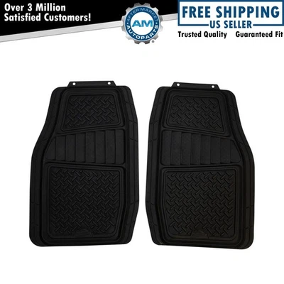 Armor All Cut to Fit Black HD Rubber All Season Diamond Plate Floor Mat Pair Foto 1 de 3