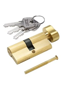 Solid Brass Lock Cylinder 3 Brass Keys 63mm Andersen Storm - Picture 1 of 5