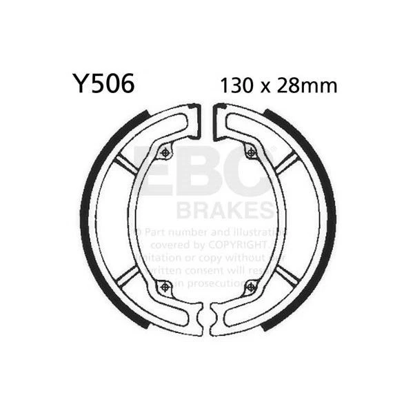 EBC Brake Shoe Set (5) 1K Rear Left for Yamaha IT 175 1980 - 1982 - Image 1 of 1