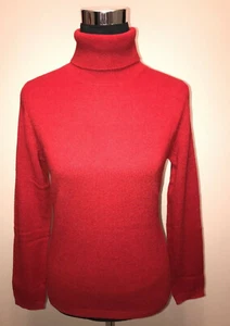 NWT FORTE Cashmere Turtleneck Cashmere Real Red Sweater sz M - Picture 1 of 4